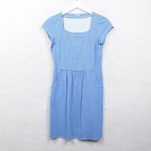 J MCLAUGHLIN‎ Emma Catalina Cloth Mini Dress Blue White Geo Pockets Preppy Sz XS